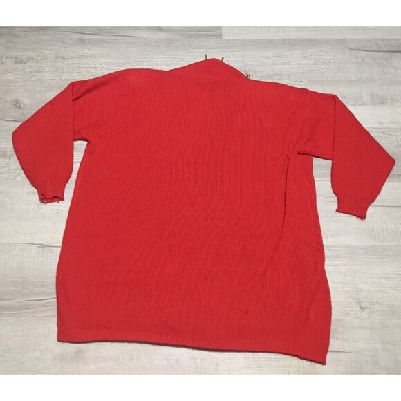 Vintage Aztec Long Red Sweater Cardigan Southwest Fringes Women's OSFA - Picture 5 of 11